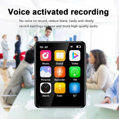 Docooler MP3 MP4 2.4 Inch MP3 Player with Speaker Full Touch Screen BT with Built in Speaker and TF Card Expansion
