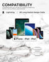 LIQUIPEL Powertek MFi Certified 6ft Lightning to USB Charger for iPhone & iPad, Fast Charging, Marble Grey Cable.