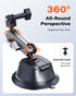 Suction Cup Mount for Gopro iPhone, Anti-Shake Metal Arm Car Camera Mount with 1/4 Thread & Phone Holder for VLOG/Video