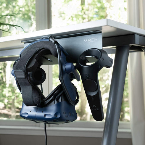 VRGE VR Stand Under Desk Storage Hook Organizer for Meta Oculus Quest 3/2, PS5 VR2, Valve Index Headsets