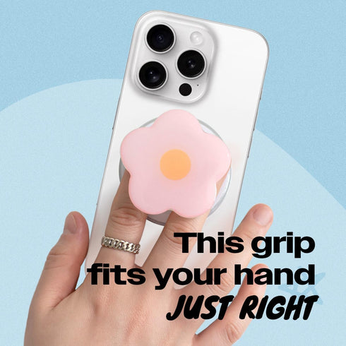 On The Grip OnTheGrip Compatible with Magsafe Magnetic Cute Solid Color Daisy Flower Design Collapsible Mobile Phone