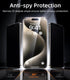 ?2 PACK? Diamond Luminous Edge Tempered Glass Film for iPhone 15Pro Screen Protector, 1 Clear HD + 1 Anti Spy, Case