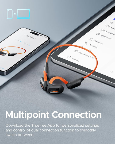 truefree F2 Open Ear Headphones, Bluetooth 5.3 Air Conduction Wireless Sport Earbuds with Enhanced Bass, 15H Playtime
