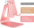 Rose Gold Foldable Aluminum Alloy Cell Phone Holder, Tabletop Metal Phone Stand with Adjustable Angle
