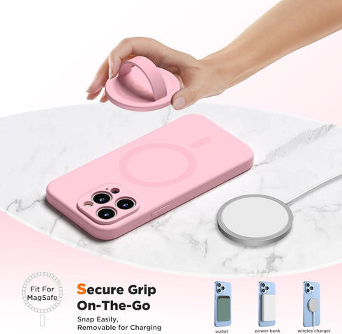 HSAOHD Upgraded Magnetic Phone Grip, Liquid Silicone Soft and Portable, Removable Finger Loop Ring Grip Holder
