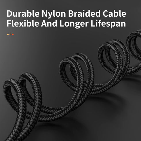 USB C Cable 3-Pack (3ft/6ft/6ft) - Fast Charger Cord, Nylon Braided, Compatible with iPhone 15/Plus/Pro/Pro Max, Galaxy