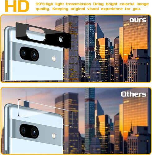 4+4 Pack Screen Protector & Camera Lens Protector for Google Pixel 7, 9H Tempered Glass, Bubble Free