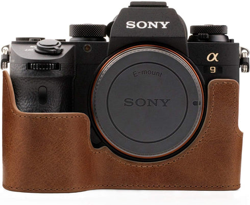 MegaGear Genuine Leather Half Case for Sony Alpha A7 III, A7R III, A9