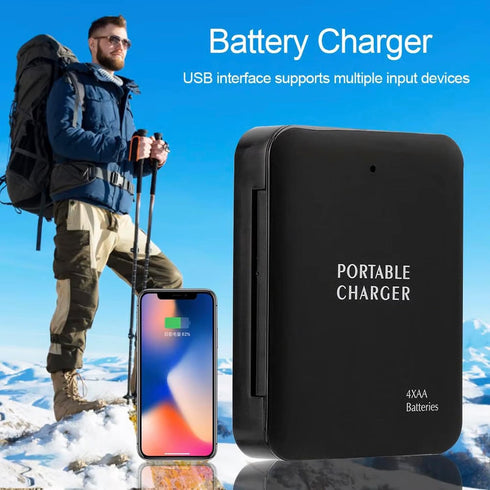 VOLT+ 300 2 Portable AA Battery Travel Charger Compatible with Honor Pro PowerBank Emergency with LED Safety Light!