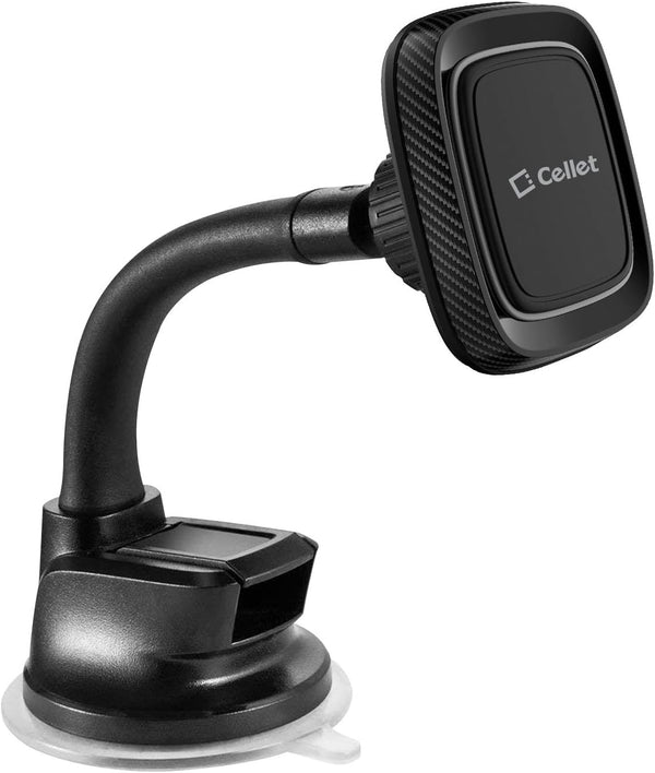 CELLET Flexible Arm, Magnetic Dash and Windshield Mount Smartphone Holder Compatible with iPhone 14 Pro Max, Samsung