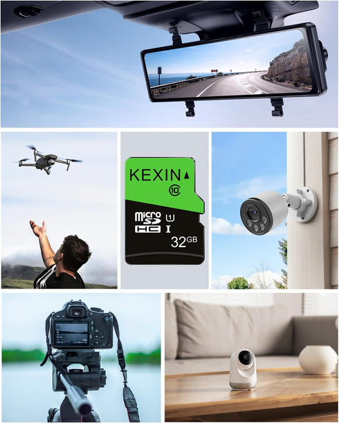 KEXIN 32GB 5 Pack C10 U1 5 Pack 32 Micro SD Card with SD Adapter microSDHC Memory Card UHS-I Micro SD Card Full HD High