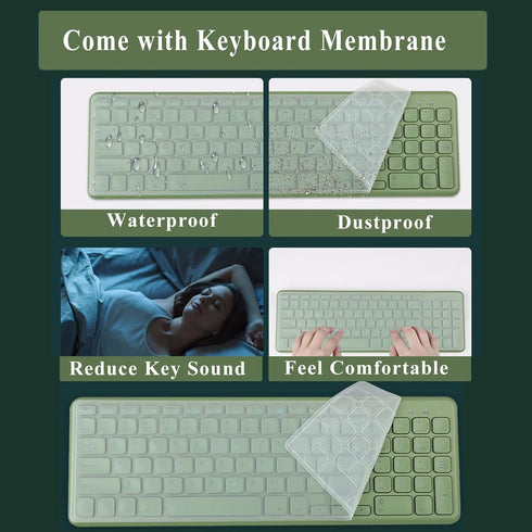 Wireless Keyboard and Mouse Combo, JieruiDeng 2.4Ghz USB Cordless Slim Silent Keyboard and Mouse Kit