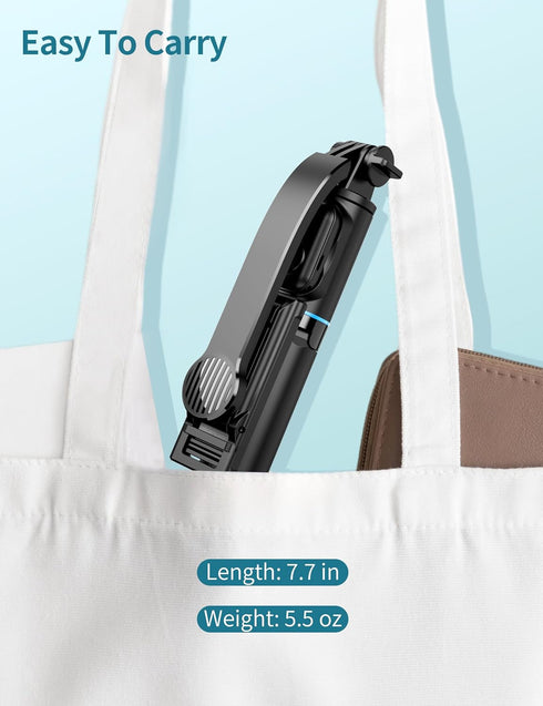 Selfie Stick, 41'' Extendable Phone Tripod Stand with Phone Holder & Detachable Remote, 360° Rotation for iPhone Android