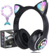 Wireless Kids Headphones with Microphone, Cat Ear LED Light Up Bluetooth Headphones for School, Travel, Sports, Gaming