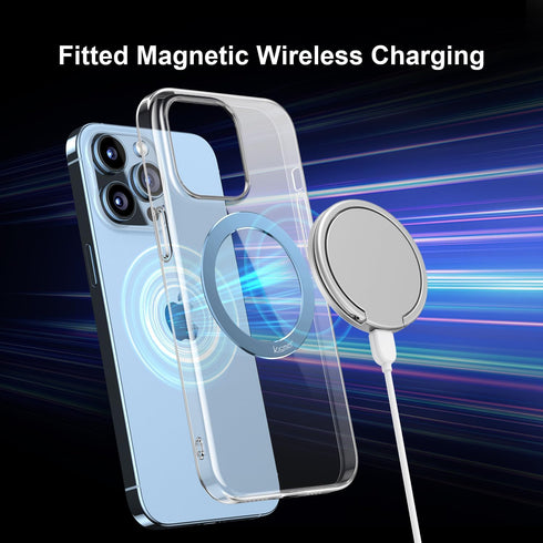 Magnetic Ring Sticker for MagSafe Phone Magnet, 2 Pack, Upgrade Built-in Magnet for Wireless Charging, Light Blue