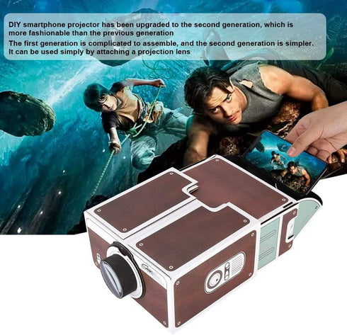 Yoidesu Home Projector Mini Projector DIY Smartphone Projector 2.0 & Entertainment Device, Portable Smart Projector for