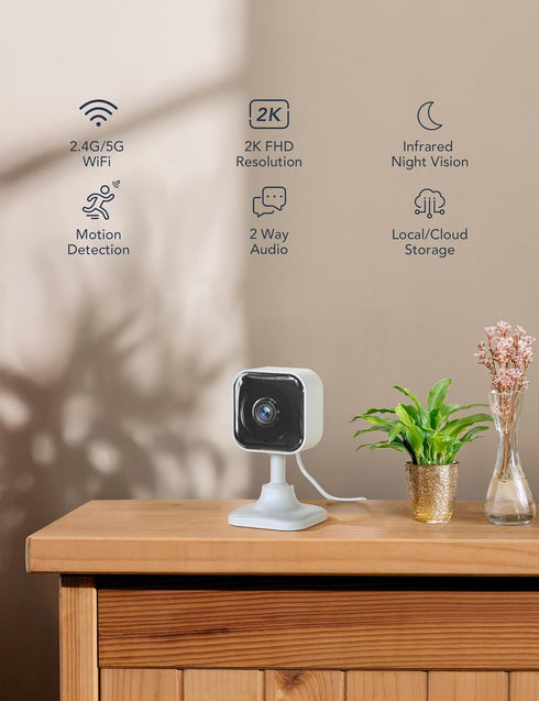 GNCC 2K GC4 Indoor Security Camera for Home, Pet Camera with Dual-Band WiFi, Mini Dog Cam with Phone App, Motion