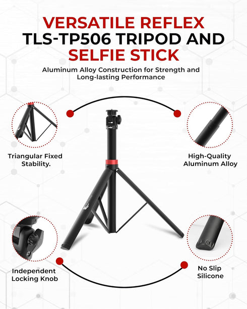 Reflex Camera 76" 190cm 1/4" 180 Lightweight Tripod Stand Extendable Aluminum up to in Height, Lightweight & Portable