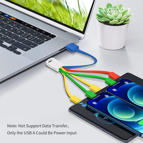 Multi USB Cable Charging Cable for Multiple Devices, USB to Multiple Connectors 6 in 1 Universal Charger Cord with