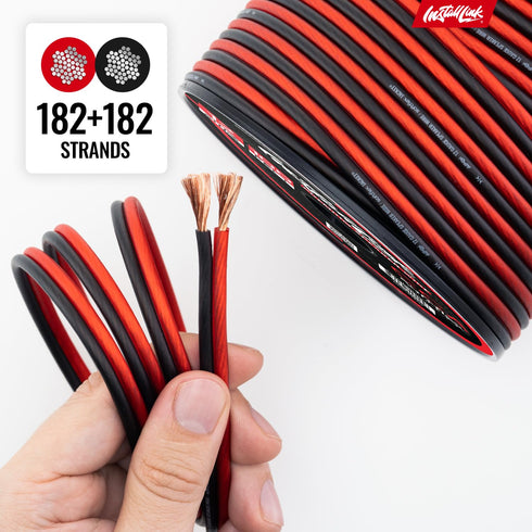 Install Link 12 AWG Gauge Speaker Wire Cable (100 Feet), Stereo, Car or Home Theater, CCA