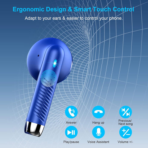 Wireless Earbuds, Bluetooth 5.3 Earbuds Stereo Bass, Noise Cancelling Mic, IP7 Waterproof Sports Earphones, 32H Playtime