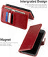 OCASE Phone X Wallet Case - Red, Leather Flip Wallet Cover with Card Slot, Kickstand, Wireless Charging, Phone 10 Case