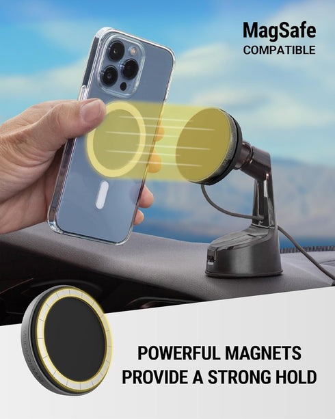 Scosche MagicMount 16/15/14/13/12 MEMSQRWD Elite Magnetic Wireless Charging Phone Mount for Car Dashboard/Windshield
