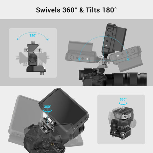 SmallRig Monitor Mount Swivel 360° and Tilt 180° Adjustable Bracket for 5" and 7" Monitor - 2904B
