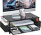 AUPSEN Wood Computer Monitor Stand Riser, 2-Tier Black Desk Organizer with Drawer,