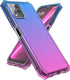 Ailiber Case for TMobile Revvl 6 5G Pro with Screen Protector, Dual Layer Shock-Absorbing Corners TPU Bumper (Blue Pink)