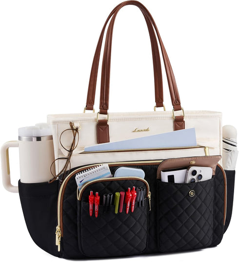 LOVEVOOK Tote Bag for Women, Work Bag with Large Cup Holder, Large Capacity