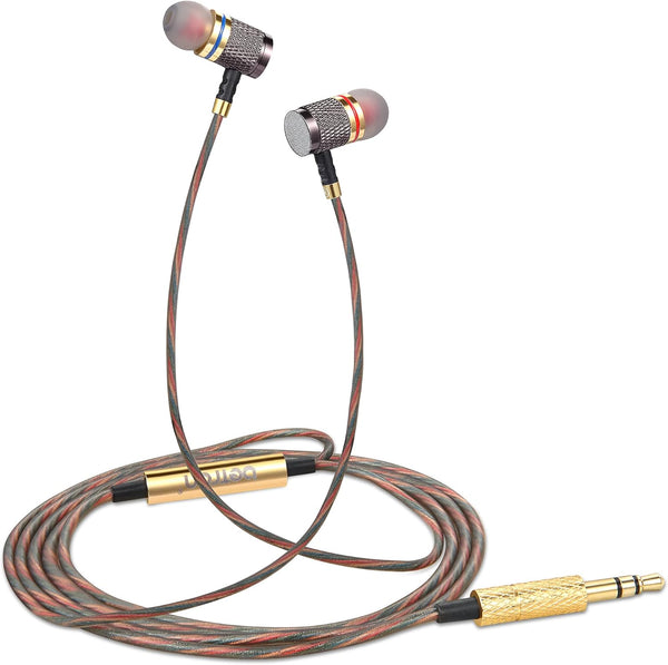 Betron YSM1000 Wired Earphones with Noise Isolating Earbuds, 3.5mm Jack, Tangle-Free Cable, and Case.