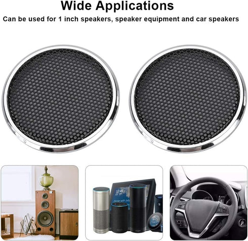 Wendry Speaker Covers - 1 Inch Metal & ABS Protective Grills Cover (2PCS)