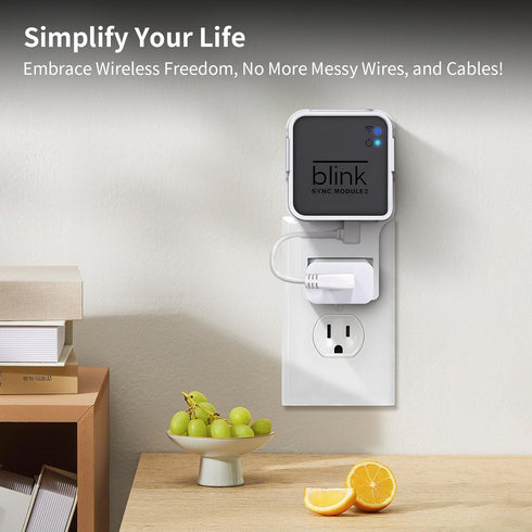 Wall Mount for Blink Sync Module 2, Short Cable Holder for Blink Outdoor Indoor Security Camera, Space Saving