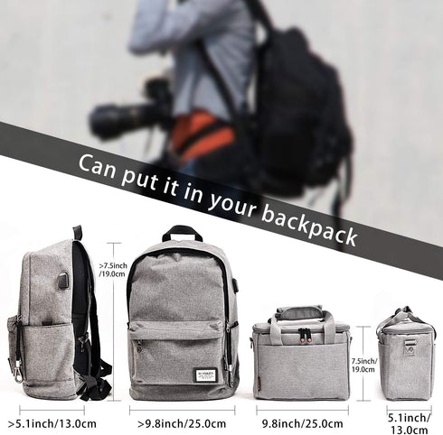 FOSOTO Camera Bag Case with Waterproof Rain Cover, Compatible for Nikon D3500 D5600 D7500 D610 Canon EOS 4000D 2000D