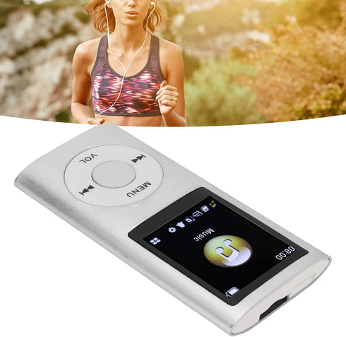 Gegong MP3 1.8 Inch Portable Player Compact Design LCD High Fidelity Sound Music Player Digital Audio Device Metal Body