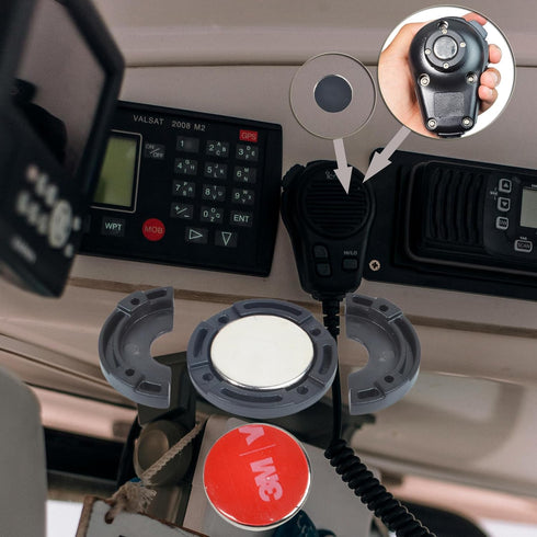 HYS 302-636LB1, HMN1090, PRO505XL Universal Magnetic Mic Holder Mount - Hands-Free Round Knob Speaker Microphone Hanger