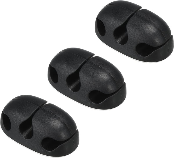 MECCANIXITY 3pcs Cable Clips - Cord Organizer for Desk, 3 Slots Silicone Adhesive Holders for USB Charging