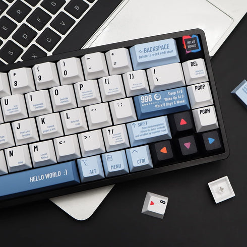 MOLGRIA Keycaps Hello World 134 Set, Custom PBT Cherry Profile Key Caps with Puller for Gateron Kailh MX