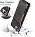 Vofolen iPhone 8 Plus Case - Rugged TPU Dual Layer Wallet with Card Holder & ID Slot, Scratch Resistant, Gun Color.