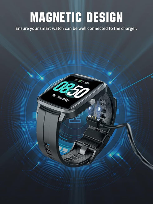 TiMOVO Smart Watch Charger, Magnetic USB Charging Cable for YAMAY VeryFitPro SW021, SW01, Willful SW023, SW025, Black