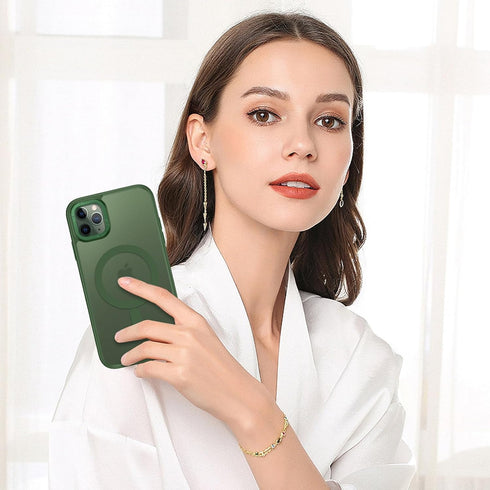 BENTOBEN iPhone 11 Pro Max Case - Dark Green, Translucent Matte, Shockproof, MagSafe Compatible, 6.5" Protective Cover.