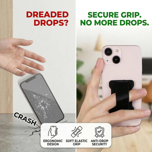 WUOJI 2Pack Universal Phone Grip for Smartphones - Phone Holder for Hand for Back of Phone - Wireless Charging