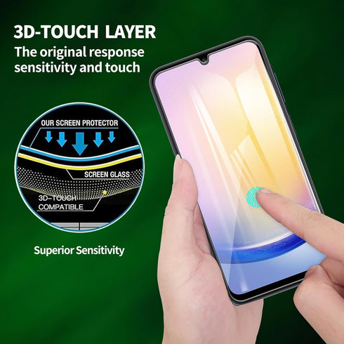 Heenjer 2 Pack A25 5G for Samsung Galaxy Screen Protector, Tempered-Glass, Micro-curved Edges, Case Friendly, Bubble
