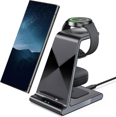Wireless Charger for Samsung Watch 7 Ultra, Charging Station for Galaxy S24 Ultra/S24+/S24/S23/S22/Note 20/Z Flip