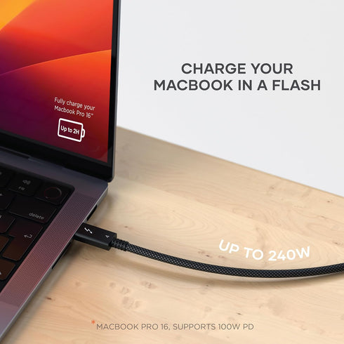 Satechi USB C Thunderbolt 4 Cable (3.2ft/1m), Supports 8K Display, 40Gbps Data Transfer, 240W PD Charging