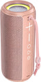 LENRUE F21 Wireless Bluetooth Speaker, Portable Outdoor Waterproof Speakers with Light, Pink