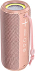 LENRUE F21 Wireless Bluetooth Speaker, Portable Outdoor Waterproof Speakers with Light, Pink
