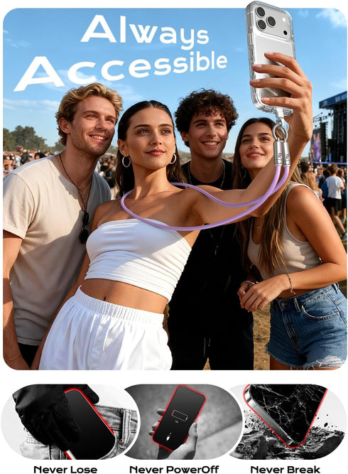 PD240W 3.93ft) Phone Lanyard Crossbody USB C Cable, USB C to USB C Cables, Anti Theft Phone Strap Universal Cell Phone