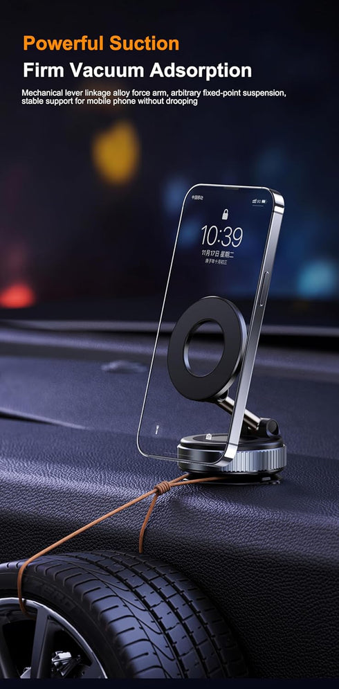 Generic 2026 360 Design Powerful Magnetic Car Phone Holder Rotating Silicone Vacuum Suction Mount for Dashboard